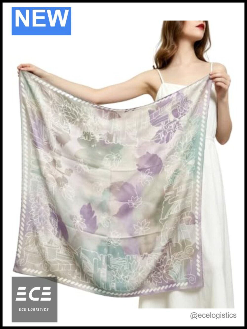Merino Wool Pashmina Shawl Lightweight Travel Wrap Evening Scarf Hand-Rolled